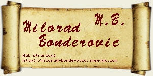 Milorad Bonderović vizit kartica